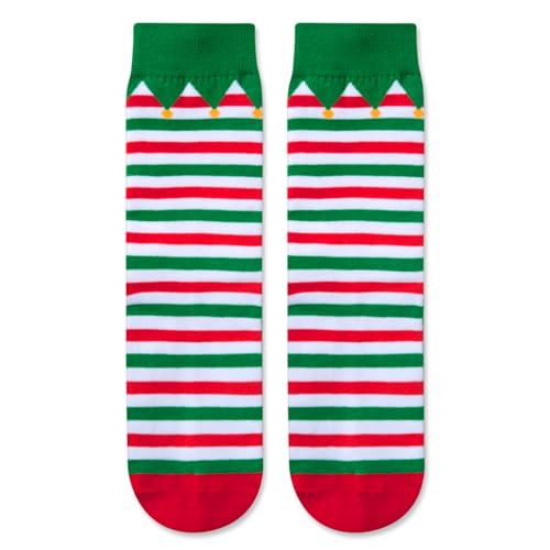 Funny Christmas Gifts, Funny Crazy Christmas Socks Holiday Socks for Childen, Elf Socks Santa Socks for Kids, Gifts for 7-10 Years Old
