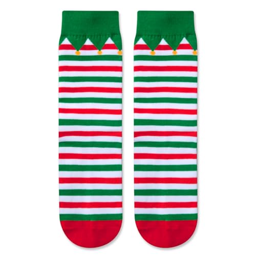 Christmas Elf Socks for Teens 4-7 Years Old, Christmas Elf Snata Gifts for Kids Funny Crazy Christmas Socks for Childen Novelty Festive Xmas Gift Present Stocking Stuffer