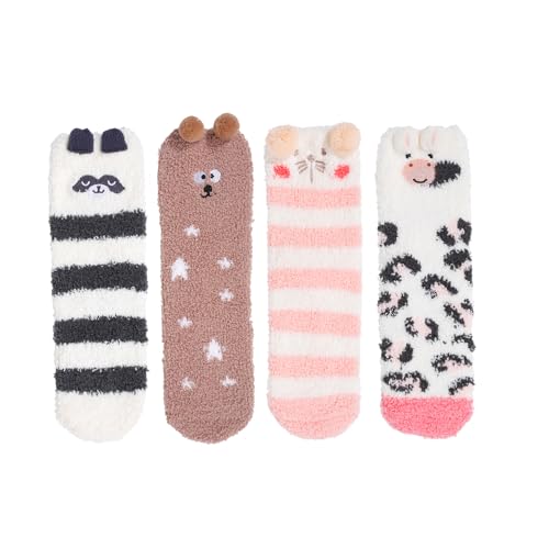 Funny Women Fuzzy Socks Girls Colorful Indoors Slipper Animal Socks for Women,Cozy Gifts For Women