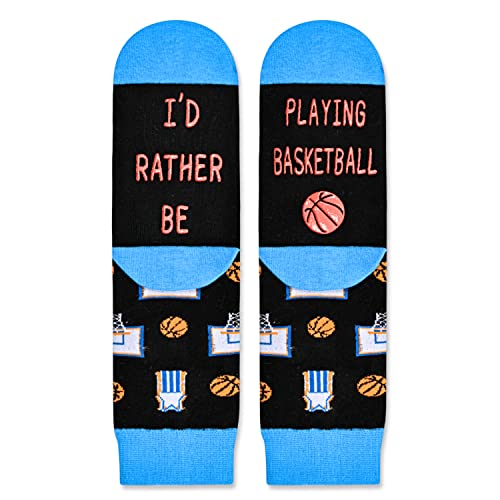 Unisex Novelty Basketball Socks for Kids, Children Ball Sports Socks, Funny Basketball Gifts for Basketball Lovers, Kids' Fun Socks, Perfect Gifts for Boys Girls, Sports Lover Gift, Gifts for 7-10 Years Old