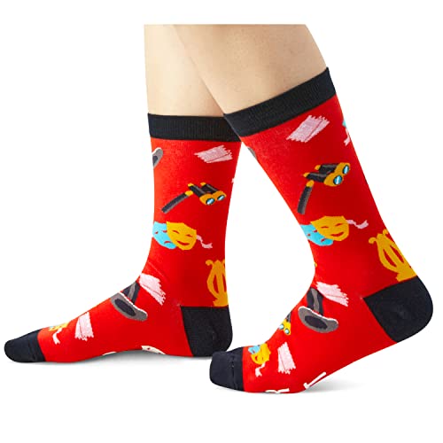 Unisex Theater Themed Socks, Silly Socks, Novelty Theater Lover Gift, Happypop Unisex Theater Themed Socks, Silly Socks, Novelty Theater Lover Gift, Happypop