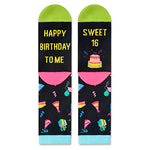 Unique 16th Birthday Gift for Her Presents for 16 Year Old Girl, Crazy Silly 16th Birthday Socks Funny Gift Idea for Teenage Girls
