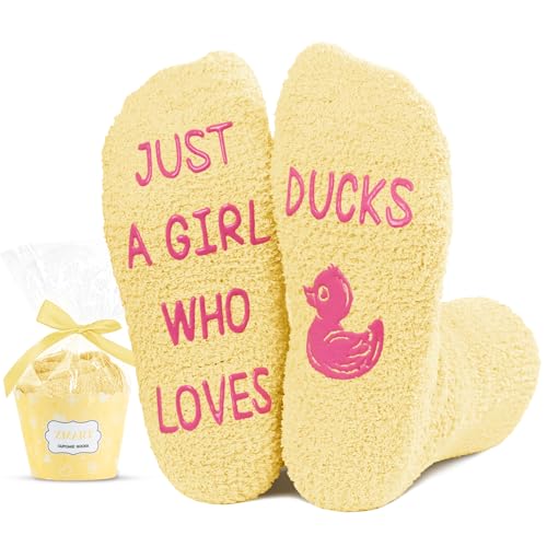 Cute Duck Gifts for Girls, Crazy Fuzzy Duck Socks Gifts for 7-10 years old Girls, Duck Gifts for Duck Lovers, Perfect Gifts for Daughters and Granddaughters Who Love Duck