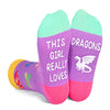 Funny Dragon Gifts for Girls, Gifts for Daughters, Kids Who Love Dragon, Cute Dragon Socks for Girls, Gifts for 7-10 Years Old Girl