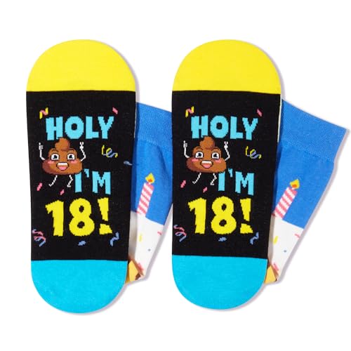 Funny 18th Birthday Socks, Crazy Silly Gift Idea for Sons, Daughters, and Friends, Unique 18th Birthday Gifts for Boys and Girls, Birthday Gift for Him and Her