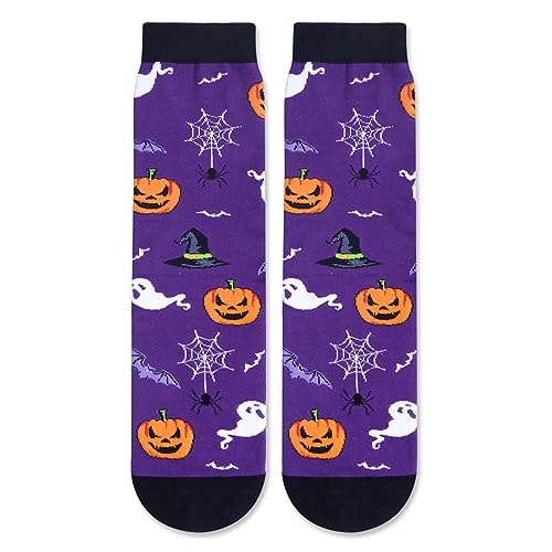 Funny Crazy Pumpkin Socks, Horror Spooky Halloween Socks for Men Women, Silly Halloween Gifts, Horror-themed Gifts, Pumpkin Gifts, Halloween Holiday Presents