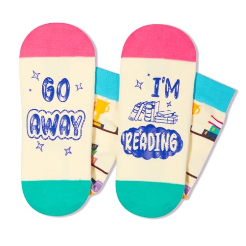 Cool Gifts for Students, Crazy Book Socks, Reading Socks, Unique Book Lover Gifts for Women, Men, Perfect Presents for Writers, Authors Gifts