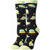 Alien Print Crew Socks for Women, Funky Socks, Funny Socks for Women, Alien Gifts for UFO Enthusiast, Novelty Socks, Outer Space Gifts