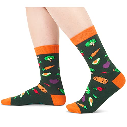 Vegans Gifts, Unisex Funny Vegetarian Gifts for Men Women, Novelty Vegan Socks Vegetable Socks Salad Socks