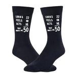 Birthday Gift for Him and Her, Unique 50th Birthday Gifts for 50 Year Old Women Men, Crazy Silly 50th Birthday Socks, Funny Gift Idea for Guys Ladies