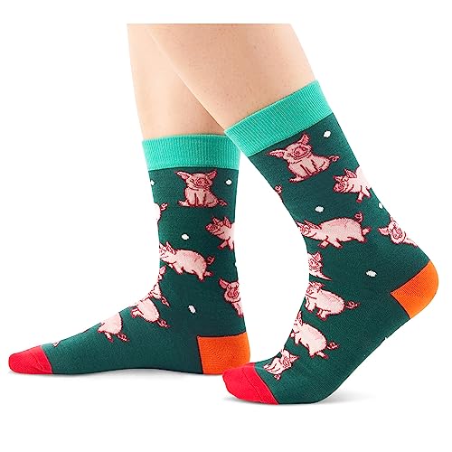 Funny Saying Pig Gifts for Women,Life Is Better With Pigs,Novelty Pig Print Socks Pig Lovers Piggy Gifts for Farmers