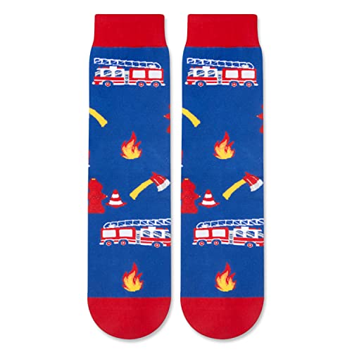 Fireman Gifts for Men, Novelty Fireman Socks, Fire Chief Gifts, Fire Socks, Firefighter Socks, Best Gift for Firefighters, Retired Firefighters, and Fire Department Enthusiasts, Flame Socks
