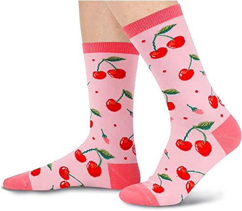 Cute Flower Pink Socks Funny Socks for Women Novelty Socks Funky