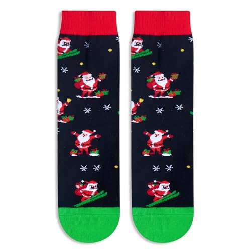 Christmas Santa Socks for Teens 4-7 Years Old, Christmas Santa Snata Gifts for Kids Funny Crazy Christmas Socks for Childen Novelty Festive Xmas Gift Present Stocking Stuffer Ideas
