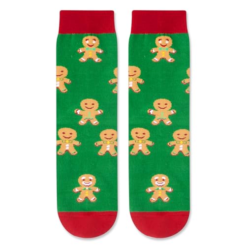 Funny Christmas Vacation Gifts for Kids, Funny Crazy Christmas Socks Holiday Socks for Childen, Gingerbread Socks Santa Socks, Xmas Gifts Girls Boys, Gifts for 7-10 Years Old