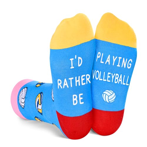 Novelty Volleyball Socks for Kids 10-12 Years Old, Funny Volleyball Gifts for Sports Lovers, Kids' Gifts for Boys and Girls, Unisex Volleyball Themed Socks Children, Silly Socks, Cute Socks