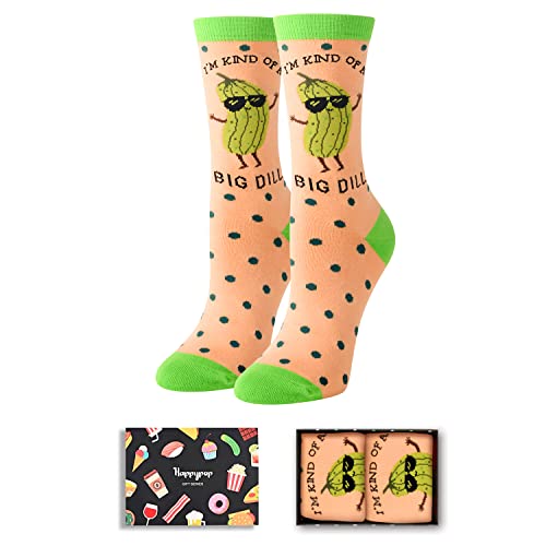 Gift for Mom, Women's Pickle Socks, Anniversary Gift for Her, Pickle Lover Gift, Funny Food Socks, Novelty Pickle Gifts for Women, Funny Pickle Socks for Pickle Lovers