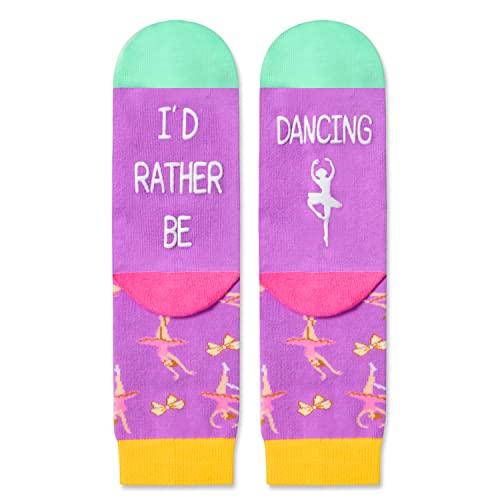 Novelty Dance Socks Ballerina Socks for Kids who Love to Dance, Funny Dance Gifts for Dancers Girls Boys, Ballet Recitals, Ballet Enthusiasts, Ballerinas Gifts, Gifts for 7-10 Years Old