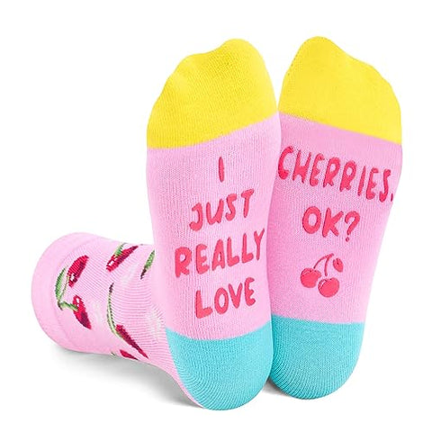 Funny Cherry Socks For Teen Boys Girls Cute Novelty Fruit Socks