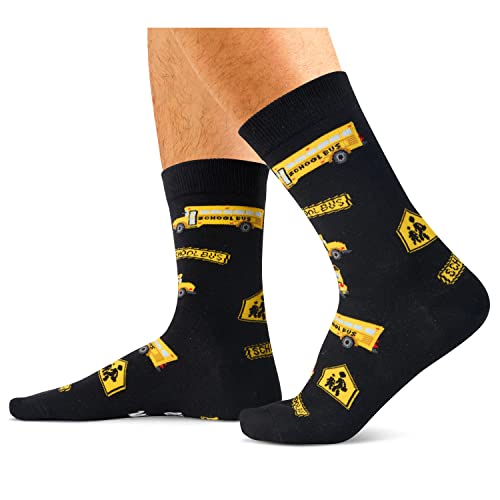 Unisex Bus Driver Socks, Best Bus Driver Gifts for Bus Drivers, School Bus Drivers, Bus Driver Appreciation Gifts, Women Men School Bus Driver Socks