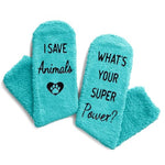 Funny VET Gifts for Women, Fuzzy VET Socks for Veterinarian, Lovely Cozy Novelty Vet Socks Gifts