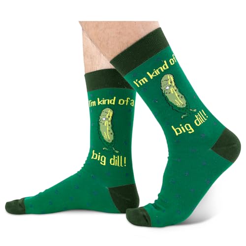 Pickle Socks, Crazy Socks Pickle Fun Print Novelty Crew Socks for Women, Pickle Gifts, Food Lover Gift