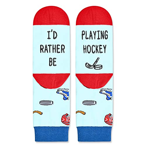 Unisex Novelty Hockey Socks for Kids, Children Ball Sports Socks, Funny Hockey Gifts for Hockey Lovers, Kids' Fun Socks, Perfect Gifts for Boys Girls, Sports Lover Gift, Gifts for 7-10 Years Old