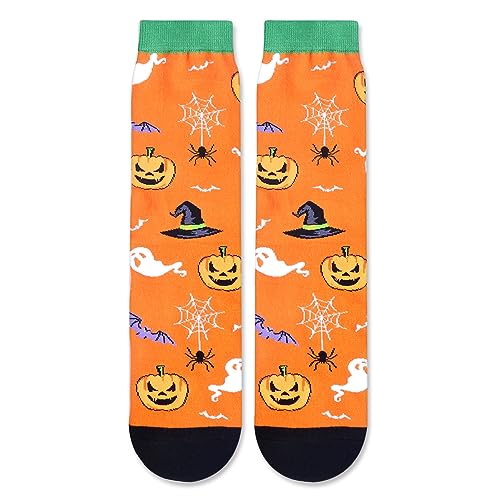 Funny Pumpkin Socks, Horror-themed Halloween Socks for Women Men, Silly Halloween Gifts, Pumpkin-themed Gifts, Halloween Holiday Presents