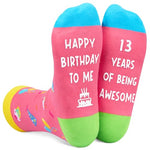 Funny Fun Crazy 13th Birthday Socks, Teens' 13th Birthday Gifts, Perfect Gifts for 13 Year Old Boy or Girl, Unique 13th Birthday Gift for Kids