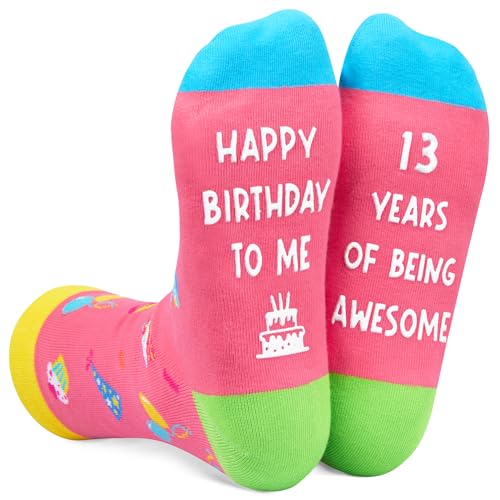 Funny Fun Crazy 13th Birthday Socks, Teens' 13th Birthday Gifts, Perfect Gifts for 13 Year Old Boy or Girl, Unique 13th Birthday Gift for Kids