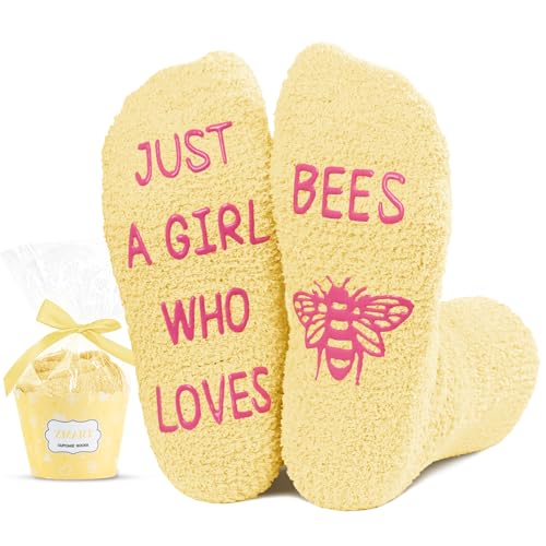 Cute Bee Gifts for Girls, Crazy Fuzzy Bee Socks Gifts for 7-10 years old Girls, Bee Gifts for Bee Lovers, Perfect Gifts for Daughters and Granddaughters Who Love Bee