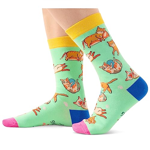 Unisex Cats Socks,Cat Gifts for Cat Lovers,Cat Mom Dad Gift, Funny socks for Women Man