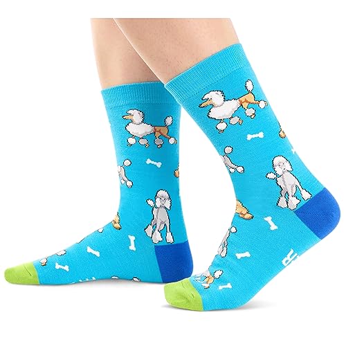 Cute Dog Unisex Adult's Blue Crew Socks