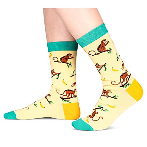 Gender-Neutral Monkey Gifts, Unisex Monkey Socks for Women and Men, Monkey Gifts Animal Socks
