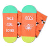 Funny Saying Bee Gifts for Women,This Girl Loves Bees,Novelty Bee Print Socks, Anniversary Gift, Gift For Her, Gift For Wife