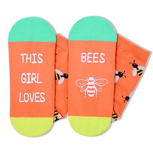 Funny Saying Bee Gifts for Women,This Girl Loves Bees,Novelty Bee Print Socks, Anniversary Gift, Gift For Her, Gift For Wife