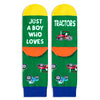 Novelty Tractor Socks for Kids, Funny Tractor Gifts for Tractor Lovers, Kids' Gifts for Boys and Girls, Unisex Tractor Themed Socks Children, Silly Socks, Cute Socks, Gifts for 7-10 Years Old