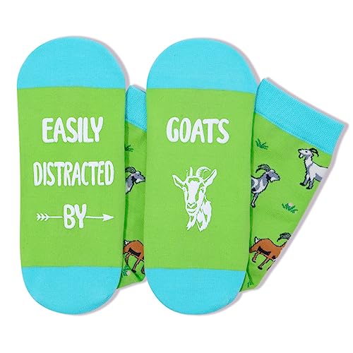 Funny Goat Unisex Green Crew Socks