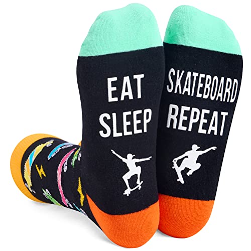 Novelty Skateboard Socks, Funny Skateboard Gifts for Skateboard Lovers, Sports Socks, Gifts For Men Women, Unisex Skateboard Themed Socks, Sports Lover Gift, Silly Socks, Fun Socks