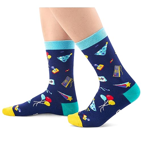 Funny 17th Birthday Unisex Adult's Dark Blue Crew Socks – Happypop