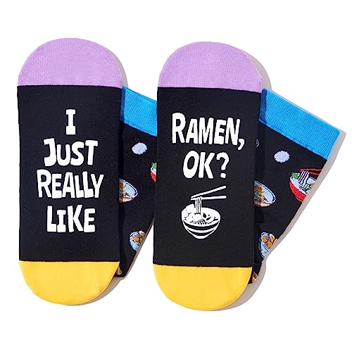 Novelty Ramen Socks, Funny Ramen Gifts for Ramen Lovers, Food Socks, Gifts For Men Women, Unisex Ramen Themed Socks, Food Lover Gift, Silly Socks, Fun Socks