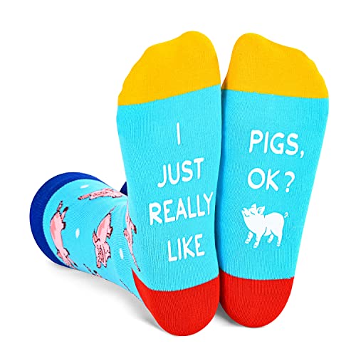 Unisex Funny Pig Socks, Pig Gifts for Women Men, Fun Pig Gifts for Farmers, Cute Piggy Socks