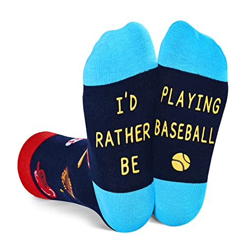 Unisex Novelty Baseball Socks for Kids, Children Ball Sports Socks, Funny Baseball Gifts for Baseball Lovers, Kids' Fun Socks, Perfect Gifts for Boys Girls, Sports Lover Gift, Gifts for 7-10 Years Old
