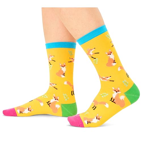 Funny Saying Fox Gifts for Women,Just A Girl Who Loves Foxes,Novelty Fox Print Socks, Gift For Her, Gift For Mom