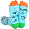Cool Horse Unisex Blue Crew Socks