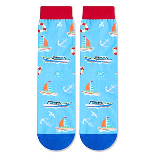 Unisex Boating Socks, Cool Gift for Boat Owners, Boating Gifts for Dads, Couples, Men, and Women, Nautical Gifts for Boating Enthusiasts