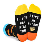 Funny Hot Dog Socks for Kids Who Love Hot Dog, Novelty Hot Dog Gifts, Children's Gag Gifts, Gifts for Hot Dog Lovers, Funny Sayings If You Can Read This, Bring Me Hot Dog Socks, Gifts for 7-10 Years Old