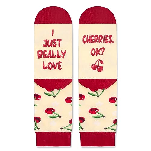 Funny Cherry Unisex Child's Red Crew Socks