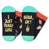 Novelty Boba Unisex Adult's Black Crew Socks