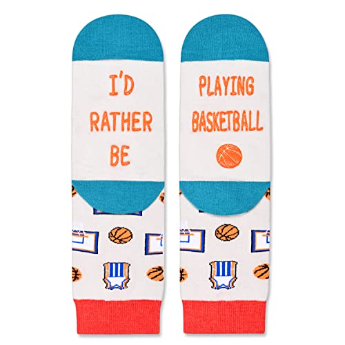 Kids' Fun Socks, Unisex Novelty Basketball Socks for Kids, Children Ball Sports Socks, Funny Basketball Gifts for Basketball Lovers, Gifts for Boys Girls, Sports Lover Gift, Gifts for 7-10 Years Old